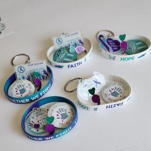 Suicude Awareness Inspirational Wristband and Keychain Set-Pick One